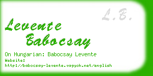 levente babocsay business card